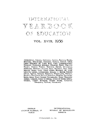 v. 18, International yearbook education, 1956 of
