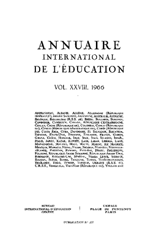 Annuaire international de l'éducation, v. 28, 1966