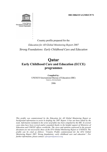early childhood education qatar