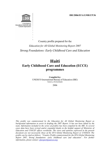 Haiti: Country Profile