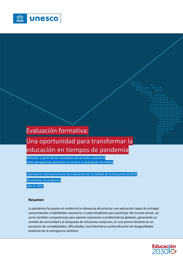 Evaluación formativa: una oportunidad para transformar la educación en  tiempos de pandemia;reflexión a partir de los resultados del estudio  cualitativo sobre perspectivas docentes en torno a la evaluación formativa