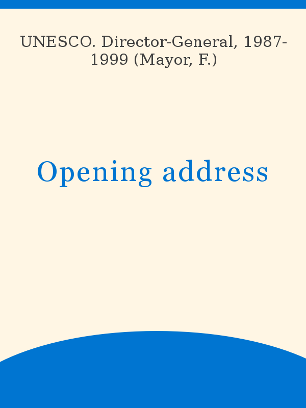 Opening address