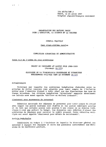 Draft Programme and budget for 1988-1989 (document 24 C/5