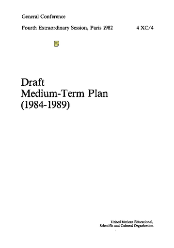 Draft Medium-term plan, 1984-1989
