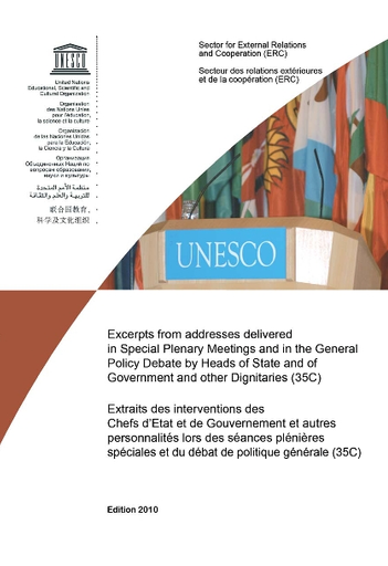 Excerpts from addresses delivered in Special Plenary Meetings and in the  General Policy Debate by Heads of State and of Government and other  Dignitaries (35C)