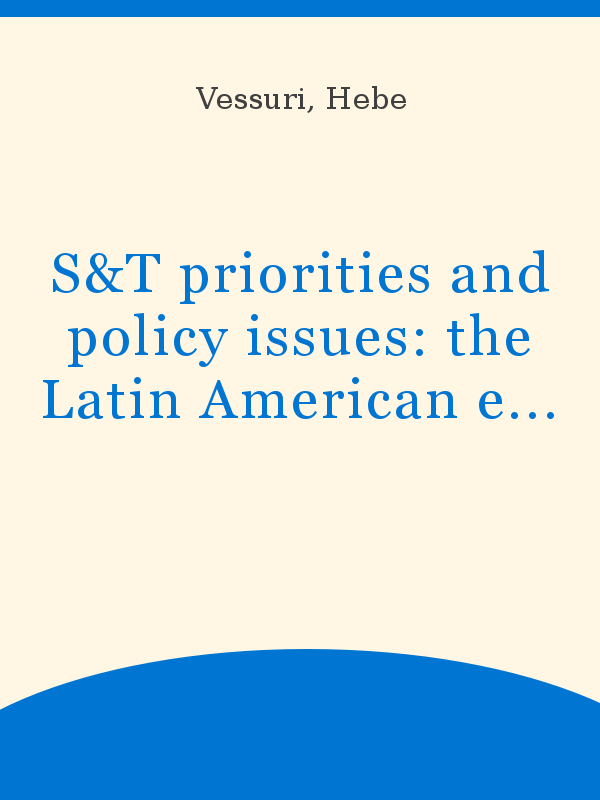 St Priorities And Policy Issues The Latin American