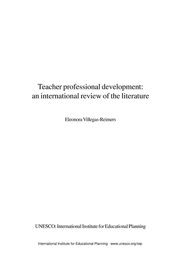 Teacher Professional Development An International Review Of The Literature
