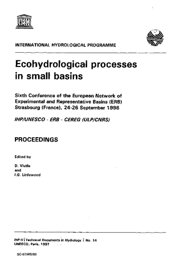 Ecohydrological Processes In Small Basins Proceedings Unesco