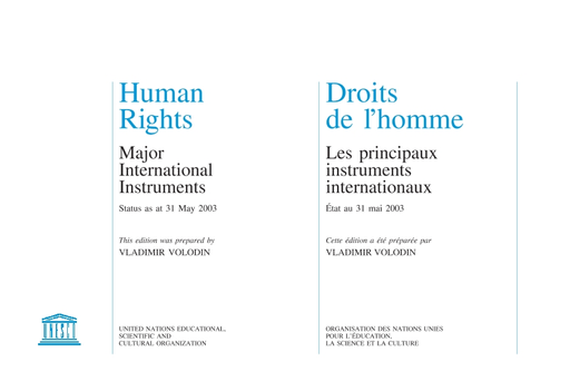 512px x 351px - Human rights: major international instruments; status as at 31 May 2003