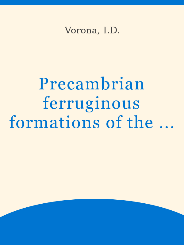Precambrian ferruginous formations of the Aldan shield