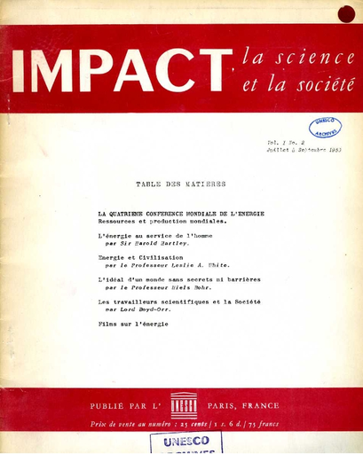 Impact: science et société, I, 2