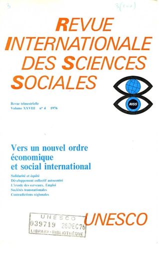 Revue internationale des sciences sociales, XXVIII, 4