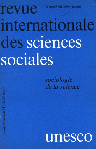 Revue internationale des sciences sociales, XIII, 2
