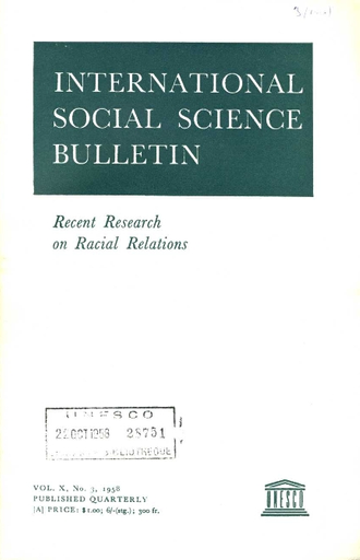 International Social Science Bulletin X 3 Unesco Digital Library