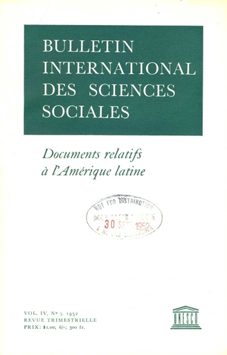 Bulletin international des sciences sociales, IV, 3