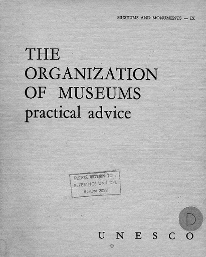 The Organization Of Museums Practical Advice Unesco Digital Library