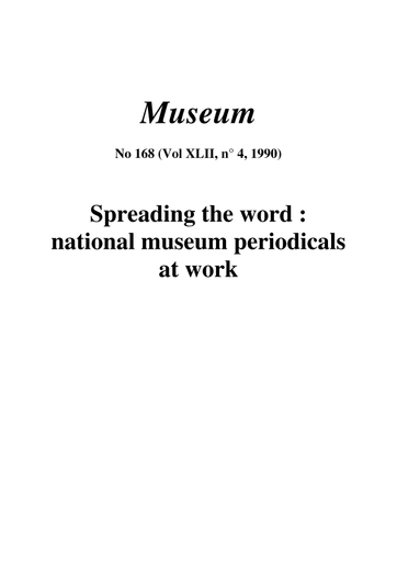 Spreading the word: national museum periodicals at work