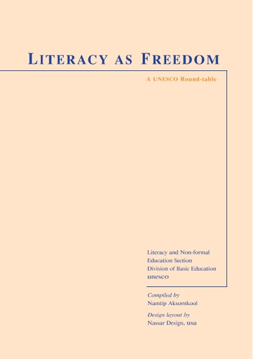 Literacy As Freedom A Unesco Round Table Unesco Digital Library