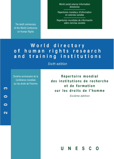 World directory of human rights research and training institutions, 2003