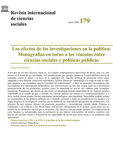 Los Efectos de las investigaciones en la política: monografías en torno a  los vínculos entre ciencias sociales y políticas públicas