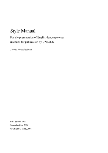 Style Manual For The Presentation Of English Language Texts