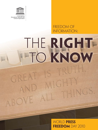 Freedom of information: the right to know