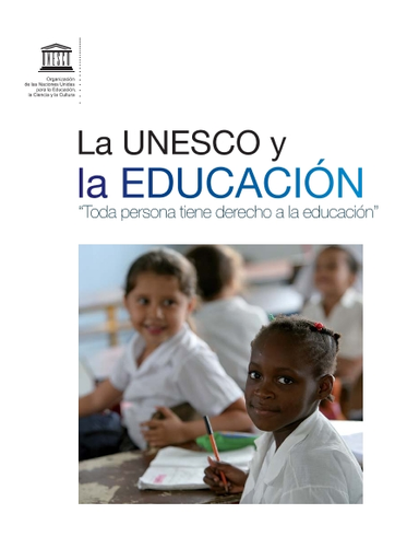 La UNESCO y la educación: toda persona tiene derecho a la educación