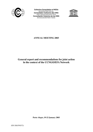 Ximena Duque Porn - General report and recommendations for joint action in the context of the  CCNGO/EFA network; annual meeting, 2003