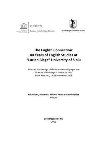 The English connection: 40 years of English studies at Lucian Blaga  University of Sibiu