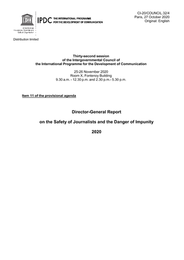 Noor Bukhri Fucking Videos - Director-General's report on the safety of journalists and the danger of  impunity