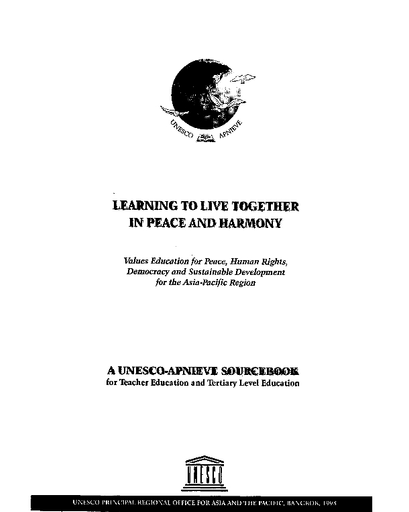 Xxx Videos Village Kannada Outdoor Force - Learning to live together in peace and harmony: values education for peace,  human rights, democracy and sustainable development for the Asia-Pacific  Region; a UNESCO/APNIEVE sourcebook for teachers education and tertiary  level education