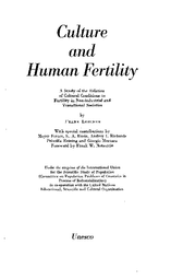 Culture And Human Fertility A Study Of The Relation Of Cultural