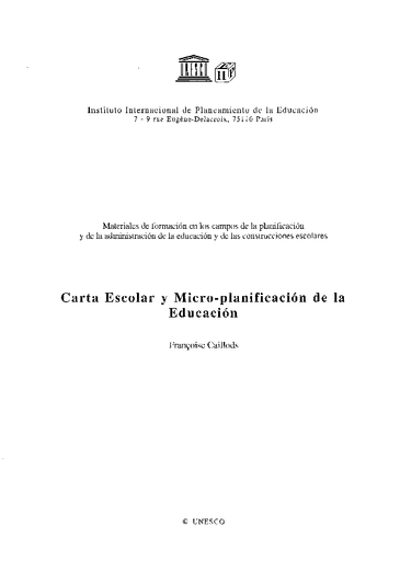 Carta escolar y micro-planificación de la educación