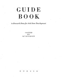 Guide Book To Research Data For Arid Zone Development Unesco