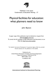 Physical Facilities For Education What Planners Need To Know