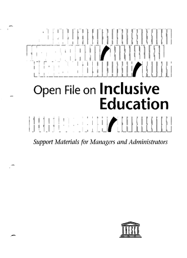 Open File On Inclusive Education Support Materials For Managers And Administrators Unesco Digital Library