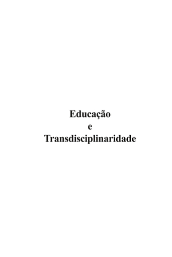 Educação e transdisciplinaridade