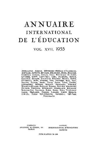 Annuaire international de l'éducation, v. 17, 1955