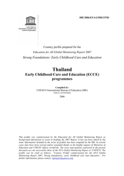 Thailand Early Childhood Care And Education Ecce Programmes