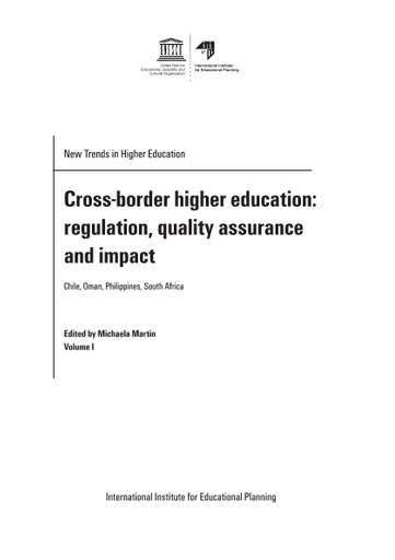 Cross Border Higher Education Regulation Quality Assurance And Impact Unesco Digital Library