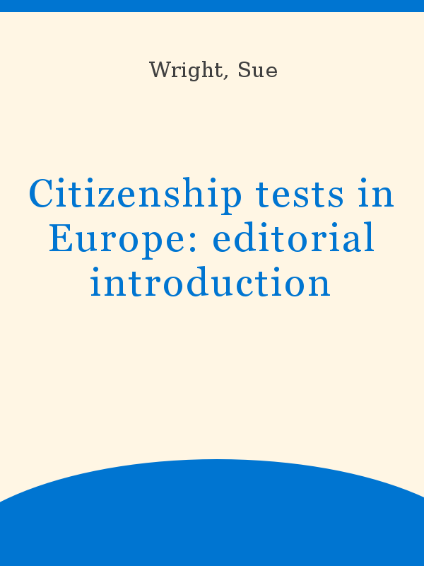 Citizenship Tests In Europe Editorial Introduction Unesco