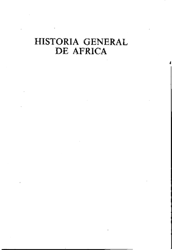 Historia general de Africa, I: Metodología y prehistoria africana