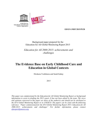 The Evidence Base On Early Childhood Care And Education In Global