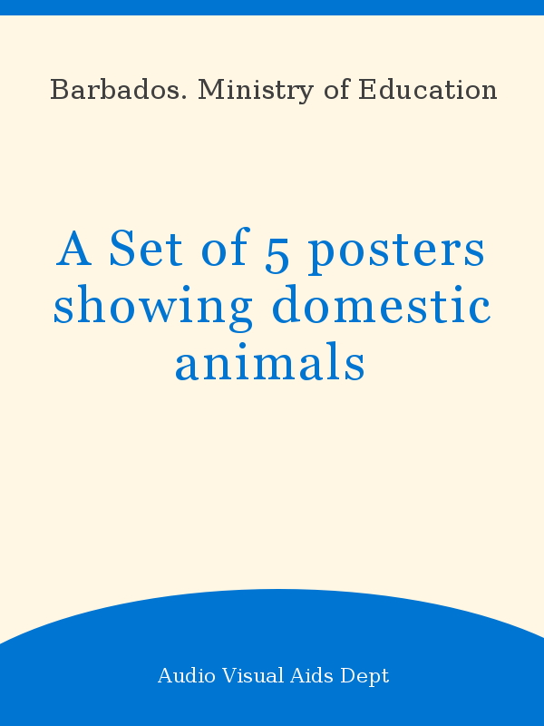 A Set of 5 posters showing domestic animals