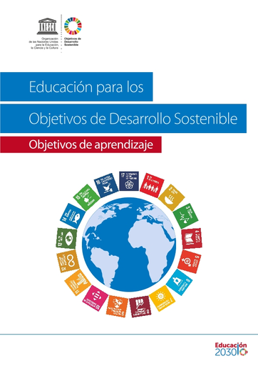 Citar partícula para agregar Educación para los Objetivos de Desarrollo Sostenible: objetivos de  aprendizaje